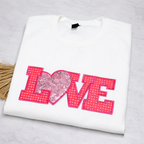 LOVE Appliqué Sweatshirt, Heart Sequin Valentine's Day Gift