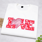 LOVE Appliqué Sweatshirt, Heart Sequin Valentine's Day Gift