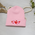 Embroidered Heart Beanie – Cute Valentine’s Knit Hat