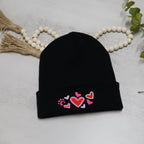 Embroidered Heart Beanie – Cute Valentine’s Knit Hat