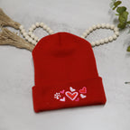 Embroidered Heart Beanie – Cute Valentine’s Knit Hat